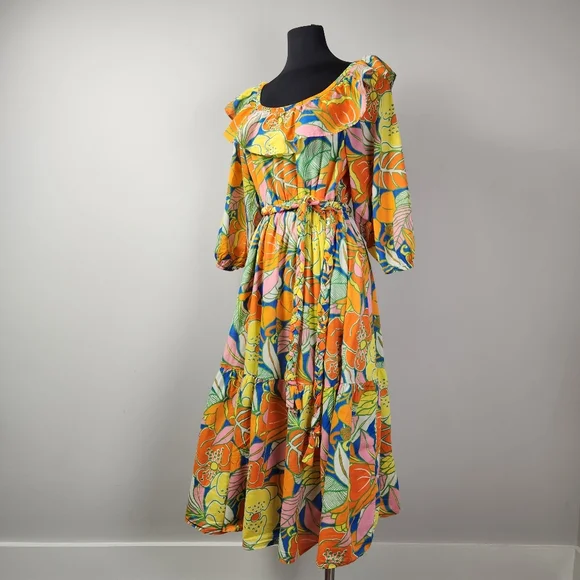 J. Crew | Dresses | Jcrew Bright Floral Hawaiian Print Maxi Dress | Poshmark